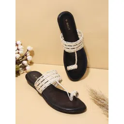 V-WALK Women Embellished One Toe Flats-picture-18