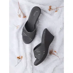 V-WALK Women Embellished Round Toe Party Wedge Sandals-picture-37