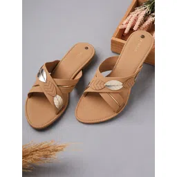 V-WALK Women Embellished Slip-On Open Toe Flats-picture-17