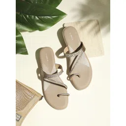 V-WALK Women Embellished Synthetic Leather One Toe Flats-picture-28