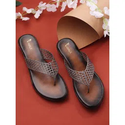 V-WALK Women Embellished T-Strap Flats-picture-36