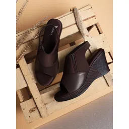 V-WALK Women High-Top Round Toe  Wedge Sandals-picture-25