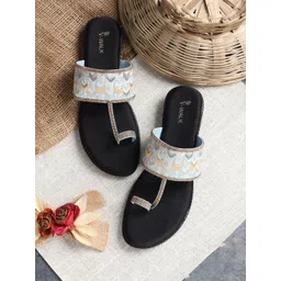 V-WALK Women One Toe Ethnic Flats-picture-10