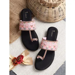 V-WALK Women Western Embellished Slip-On One Toe Flats-picture-20