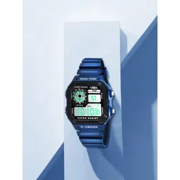 V2A Men Blue Dial & Blue Wrap Around Straps Digital Multi Function Watch V2A-1299-Darkblue-picture-16