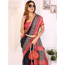 V3 FASHION STUDIO Ethnic Motifs Zari Chanderi Saree-picture-25