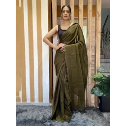 V3 FASHION STUDIO Striped Pure Chiffon Ready to Wear Jamdani Saree-picture-15