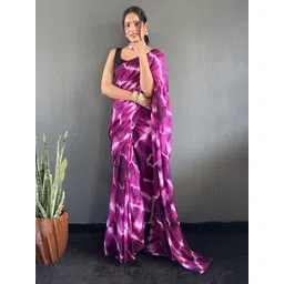 V3 FASHION STUDIO Tie and Dye Sequinned Pure Georgette Saree image 5