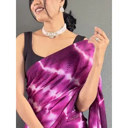 V3 FASHION STUDIO Tie and Dye Sequinned Pure Georgette Saree image 2