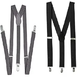 v4u Men's & Woman's Adjustable Suspender Belt (Grey & Black, Free Size)-picture-40