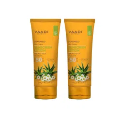 Vaadi Herbals Pack of 2 SPF-50 with Aloe Vera & Chamomile Sunscreen Lotion 110 gm each-picture-14