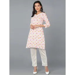 Vaamsi White Cotton Printed Straight Kurta-picture-13