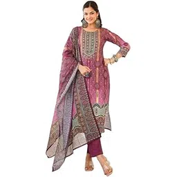 vaamsi Women's Purple Rayon Printed Straight Kurta Pants With Dupatta Set | Festive Straight Kurta Set For Women | Printed Salwar Suit For Women-picture-37