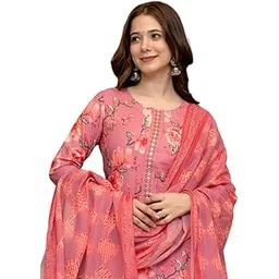 vaamsi Women's Rayon Blend Floral Straight Printed Kurta Pant With Dupatta | kurta sets for woman-picture-12