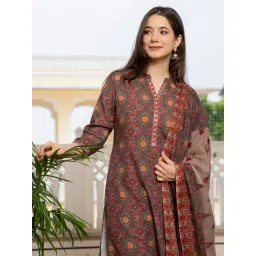 vaamsi Women's Rayon Blend Floral Straight Printed Kurta Pant With Dupatta | kurta sets for woman image 1