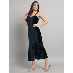 VAARARO Velvet Sheath Shoulder Straps Maxi Dress image 4