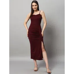 VAARARO Women Shoulder Straps Bodycon Midi Dress-picture-26