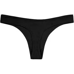 vadik Thong for Women Cotton Underwear Low Rise Panties Woman Solid G-String Sexy Lingerie Panties (in, Alpha, S, Regular, Black)-picture-43