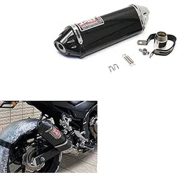 Vagary Carbon Fiber Yoshimura-E47 Universal Slip On Exhaust Silencer For Kawasaki, BMW, Suzuki, Yamaha, KTM, Honda, Ninja, Gixxer, R15, Duke 390, YZF R15, V4 (Black)-picture-11