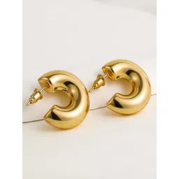 VAGHBHATT Stainless Steel Half Hoop Earrings-picture-13