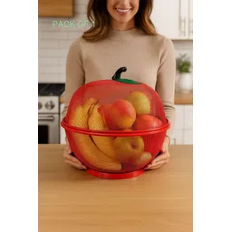 vaghnimart FRUITBASKET-REDLJ Iron Fruit & Vegetable Basket image 1