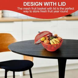 vaghnimart FRUITBASKET-REDLJ Iron Fruit & Vegetable Basket image 2