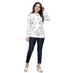vagifem Women's Printed Fully Stitched Full Sleeve Round Neck Causal Wear T-Shirt | Suitable for Any Occasions-Party/College Wear-picture-42