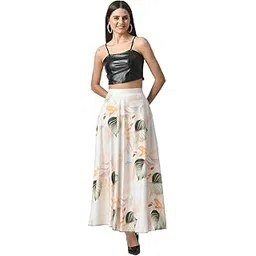 vagisha Printed Summer Casual Maxi Skirt for Women's |Long Skirt for Girls|Elastic Waist Regular Fit Casual Long Skirts for Women Western-picture-35