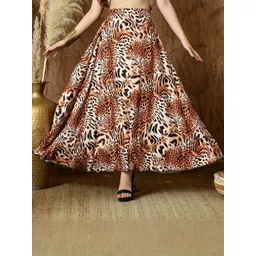 Vagisha Women Animal Printed Flared Maxi Skirt-picture-37