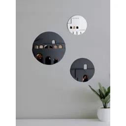 VAH Kya Bat Hai !! 3Pcs Black & White Wooden Round Wall Stickers-picture-14