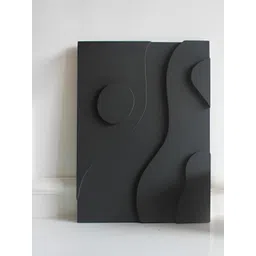 VAH Kya Bat Hai !! Black Textured Abstract 3D Boho Plaster Wall Hangings-picture-33