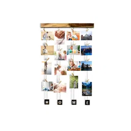 VAH Kya Bat Hai !! Brown Wooden Wall Photo Frame With Clips-picture-23