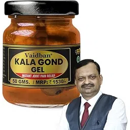 Vaidban Kala Gond Gel (50gm) | Suitable for Back Pain, Muscle Pain, Joint Pain, Knee Pain | 100% Ayurvedic Formula | Suitable for Sports & Gym related injuries-picture-14