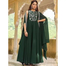 Vaidehi Fashion Women Floral Embroidered A-Line Kurta with Trousers & Dupatta-picture-37
