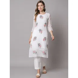VAIRAGEE Women Floral Embroidered Thread Work Georgette Kurta-picture-21