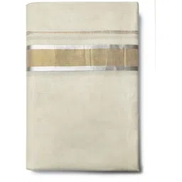 Vairavaa Tex 100% Cotton | 4'Meter | 1½'Inch Gold & Silver Border Solid Men Dhoti-picture-23