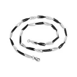 Vaiseema Stainless Steel Minimal Black And White Chain-picture-24