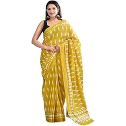 Vaishnavi Handicrafts Mulmul Cotton Saree for Women Attached Blouse Piece | Soft Cotton Mulmul Saree New-image-23