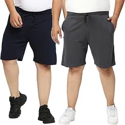vaishvik Mens Plus-Size Shorts Combo Pack of 2-picture-22