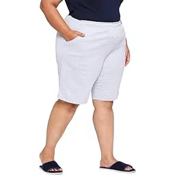 vaishvik Women Plus Size Cotton Shorts Waist 44 to 60 in Knee Length Long Grey-picture-10