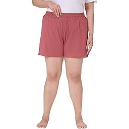 vaishvik Women Plus Size Hot Pant Cotton Shorts Dark Pink-picture-26