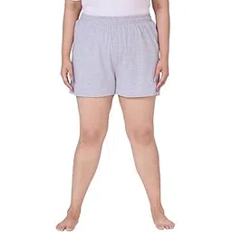 vaishvik Women Plus Size Hot Pant Cotton Shorts Grey-picture-24