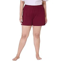 vaishvik Women Plus Size Hot Pant Cotton Shorts Maroon-picture-25