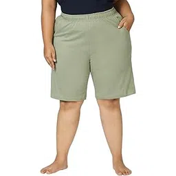 vaishvik Women Plus Size Short - Knee Length Long - Pure Cotton - Sage Green-picture-29