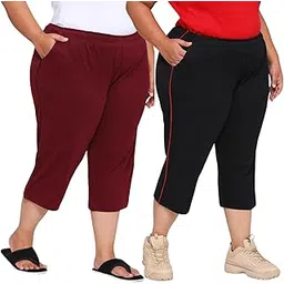 vaishvik Women's Plus Size Capri Pant - Combo Pack of 2-picture-16