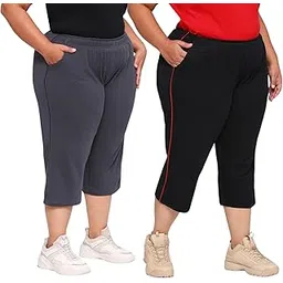 vaishvik Women's Plus Size Capri Pant - Pack of 2-picture-17
