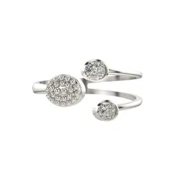 VALANOVA 18K White Gold Plated Sterling Silver 0.06 Ct Certified Lab Grown Diamond Ring-picture-30
