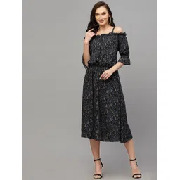 VALBONE Off-Shoulder Blouson Midi Dress-picture-31