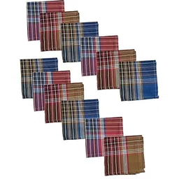 valdez Cotton Handkerchiefs Hanky For Men, Dark Color Check Large ["Multicolor"] Handkerchief-picture-11