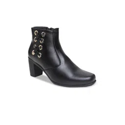 VALIOSAA Black Block Heeled Boots-picture-16